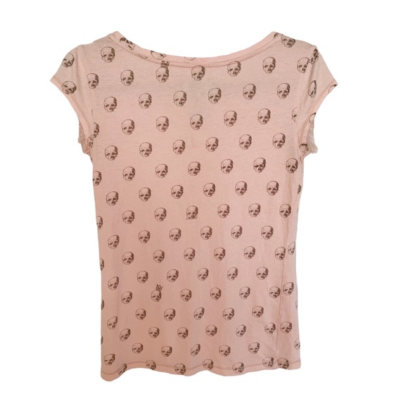 Princess Vera Wang Pink Polka Skull Tee Indie Sleaze Pastel Goth XS - Picture 3 of 7
